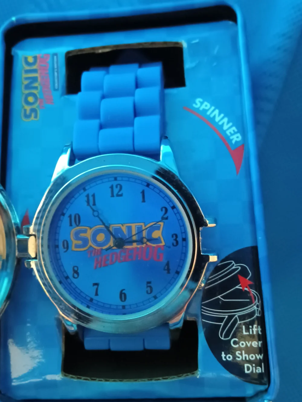 Blue Sonic The Hedgehog Fidget Spinner Watch